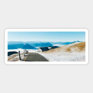 Swiss Alps - Mountains of Central Switzerland Panorama Postcard Sticker